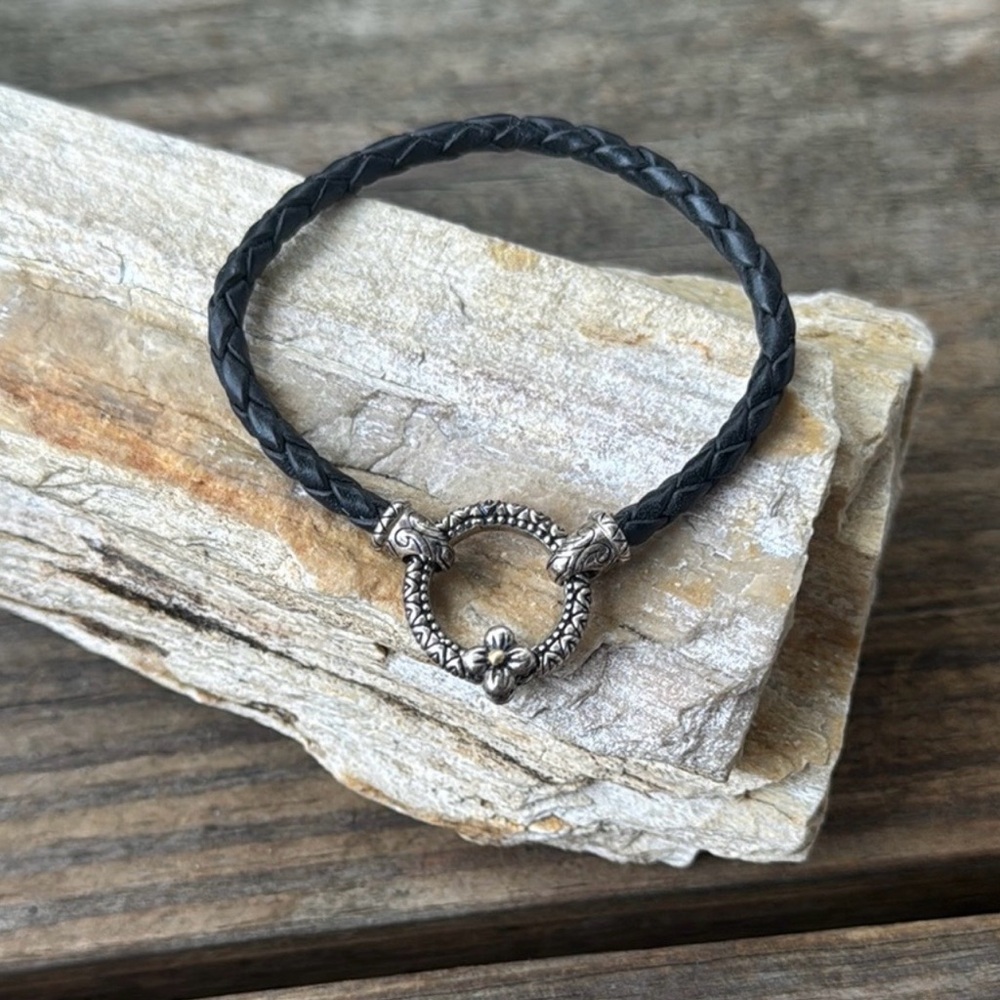 Barbara Bixby black leather bracelet